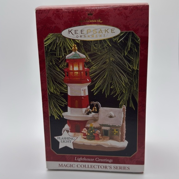 Hallmark Magic Collectors Series Lighthouse Greetings with Flashing Light 1997 - Picture 9 of 11